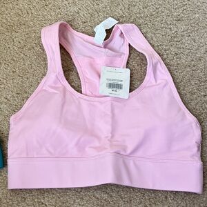 Fabletics On the Go II Soft Pink Racerback Sports Bra